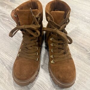 Steve Madden INT01S1 Chestnut Suede Hiking Ankle Boots